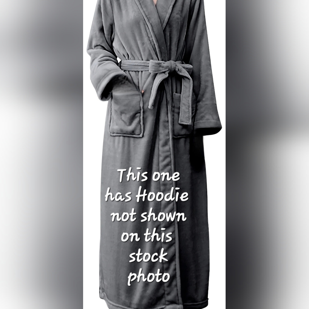 NY Threads Women's Sm Robe W Hoodie Robe Fleece Shawl Collar